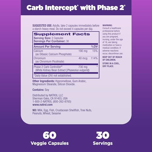 Natrol Carb Intercept with Phase 2 Starch Neutralizer, 60 Capsules Natrol buy supplements canada