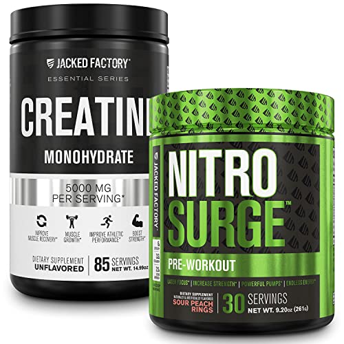 Jacked Factory Nitrosurge Pre-Workout in Sour Peach Rings & Creatine Monohydrate Jacked Factory buy supplements canada