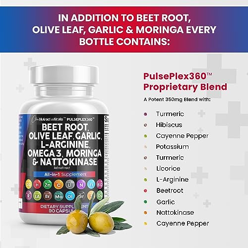 Beet Root Capsules 6000mg Olive Leaf 6000mg Nattokinase 4000 FU Clean Nutraceuticals buy supplements canada