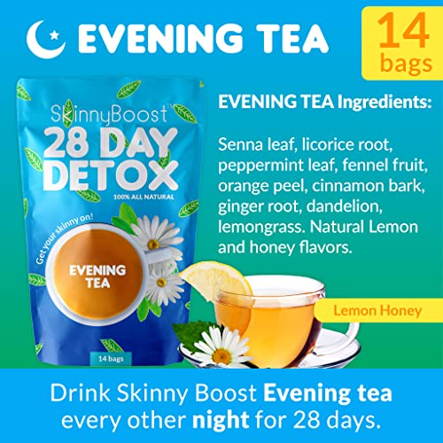 SkinnyBoost - Detox Tea Power Kit-1 - Daytime Tea (28 Bags) 1 Evening Detox Tea (14 Bags) SkinnyBoost buy supplements canada