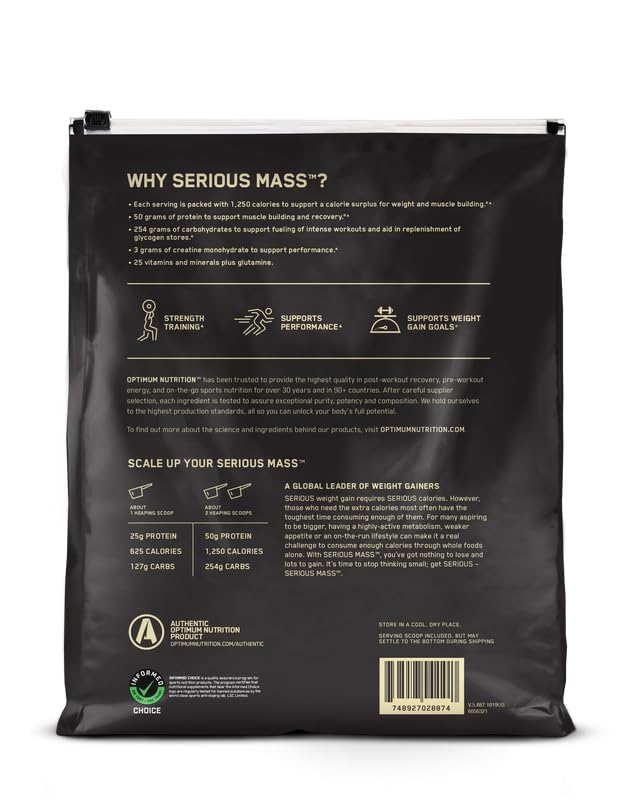 Optimum Nutrition Serious Mass Weight Gainer Protein Powder, Vitamin C, Zinc Optimum Nutrition buy supplements canada