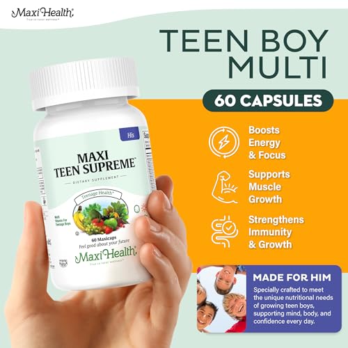 Teen Vitamins for Boys 12-17 - Teen Multivitamin Supreme with D3, Iron, Calcium, Biotin, Digestive Enzymes Maxi Health buy supplements canada