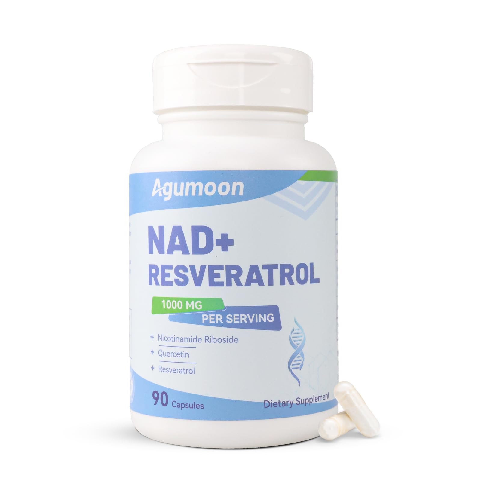 Agumoon NAD+ Supplement 1000mg, Liposomal NAD Nicotinamide Riboside Supplement with Resveratrol & Quercetin for Women and Men - 90 Capsules Agumoon buy supplements canada