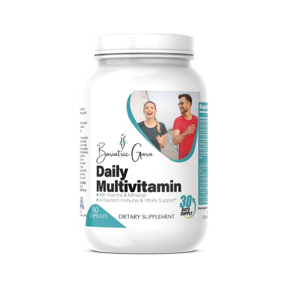 Bariatric Guru Daily Multivitamin – Complete Vitamins & Minerals with Vitamin A, C, D, E, B12, Biotin, Folate, Calcium, Magnesium, Zinc, Selenium, Chromium Bariatric Guru buy supplements canada