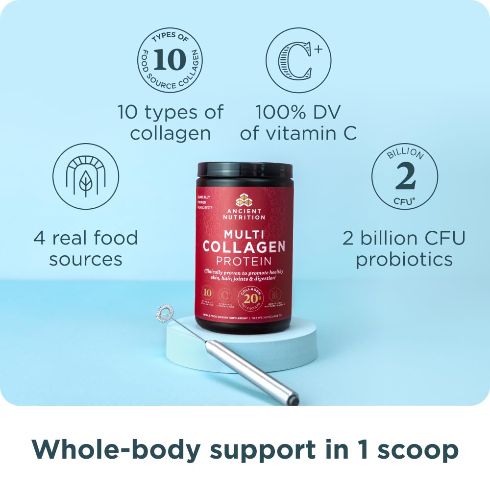 Ancient Nutrition Collagen Peptides Powder, Multi Collagen Protein, Women & Men, Vitamin C, Probiotics, Hydrolyzed Collagen Ancient Nutrition buy supplements canada