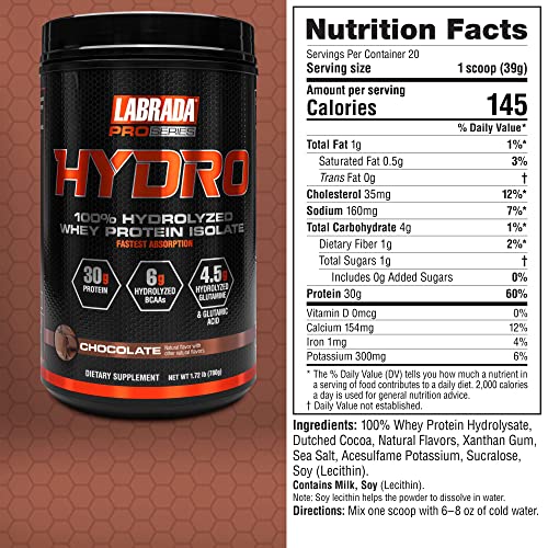 Labrada Hydro 100% Pure Hydrolyzed Whey Protein Isolate Powder, Lactose Free Labrada buy supplements canada