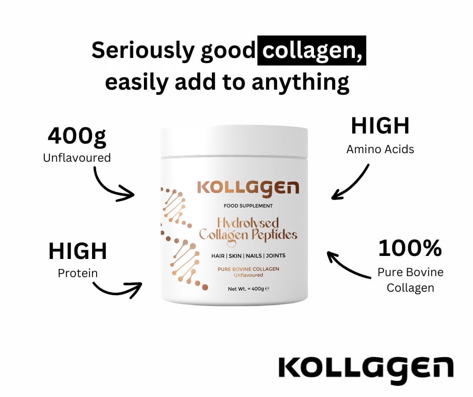 100% Pure Collagen Peptides Powder 400g Kollagen: Hydrolysed Bovine Collagen Peptides (Type 1) My Store buy supplements canada