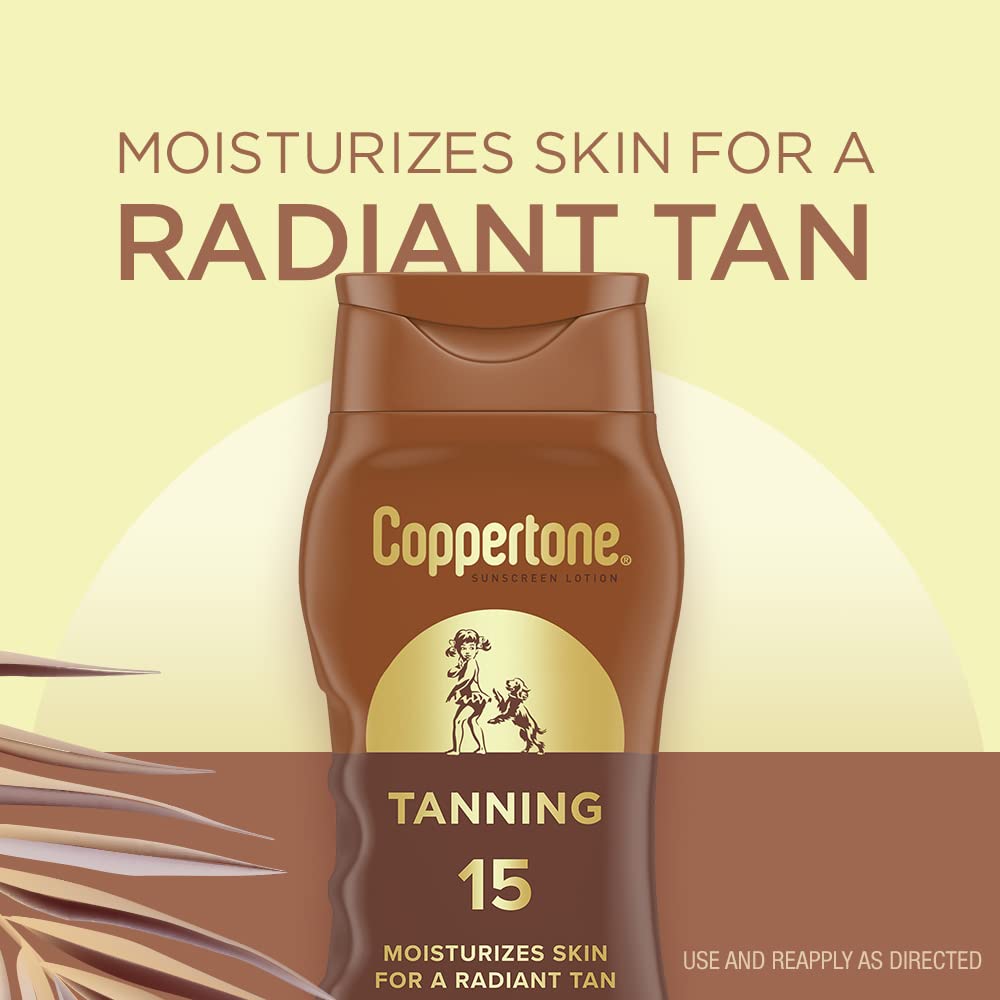 Coppertone Tanning Sunscreen Lotion, SPF 15, Lightweight and Non Greasy Sunscreen, Water Resistant, Oxybenzone Free Coppertone buy supplements canada