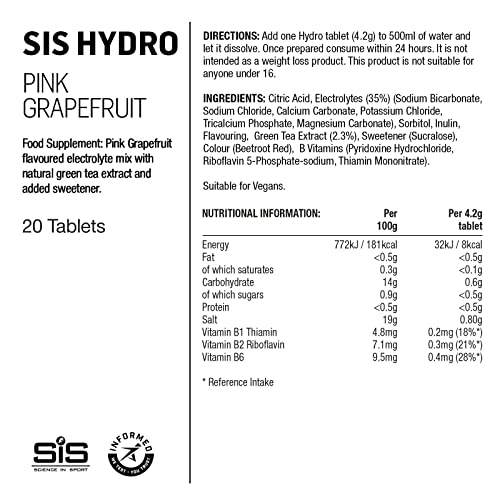 Science In Sport Hydro Hydration Tablets, Gluten-Free, Zero Sugar, Pink Grapefruit Science in Sport buy supplements canada