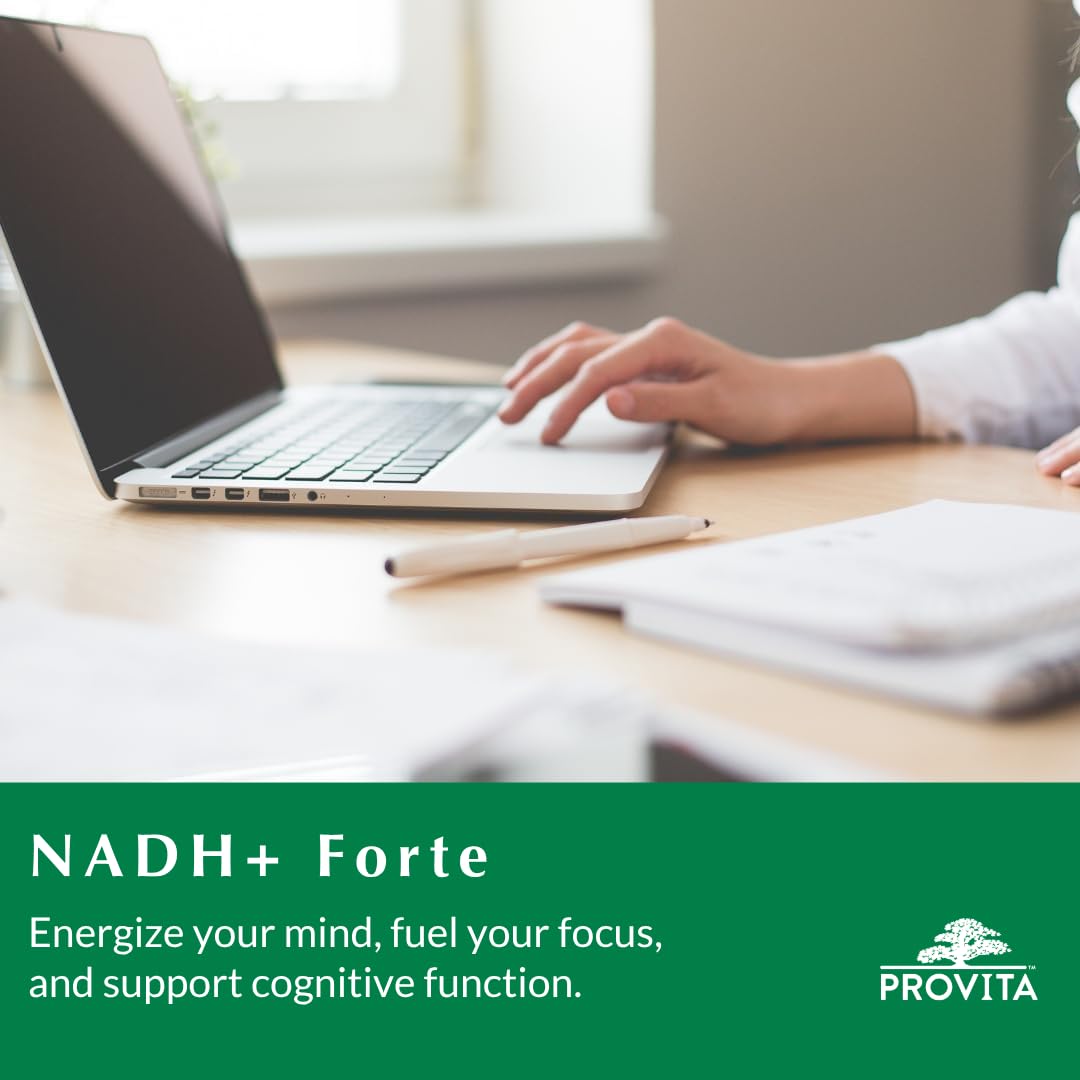 PROVITA NADH+ Forte | Cognitive Support Supplement with NADH, Coenzyme Q10 & Chlorophyll | Energy Support, Focus, Mental Clarity & Brain Health | Vegan Capsules | High Absorption Cellular Formula PROVITA buy supplements canada