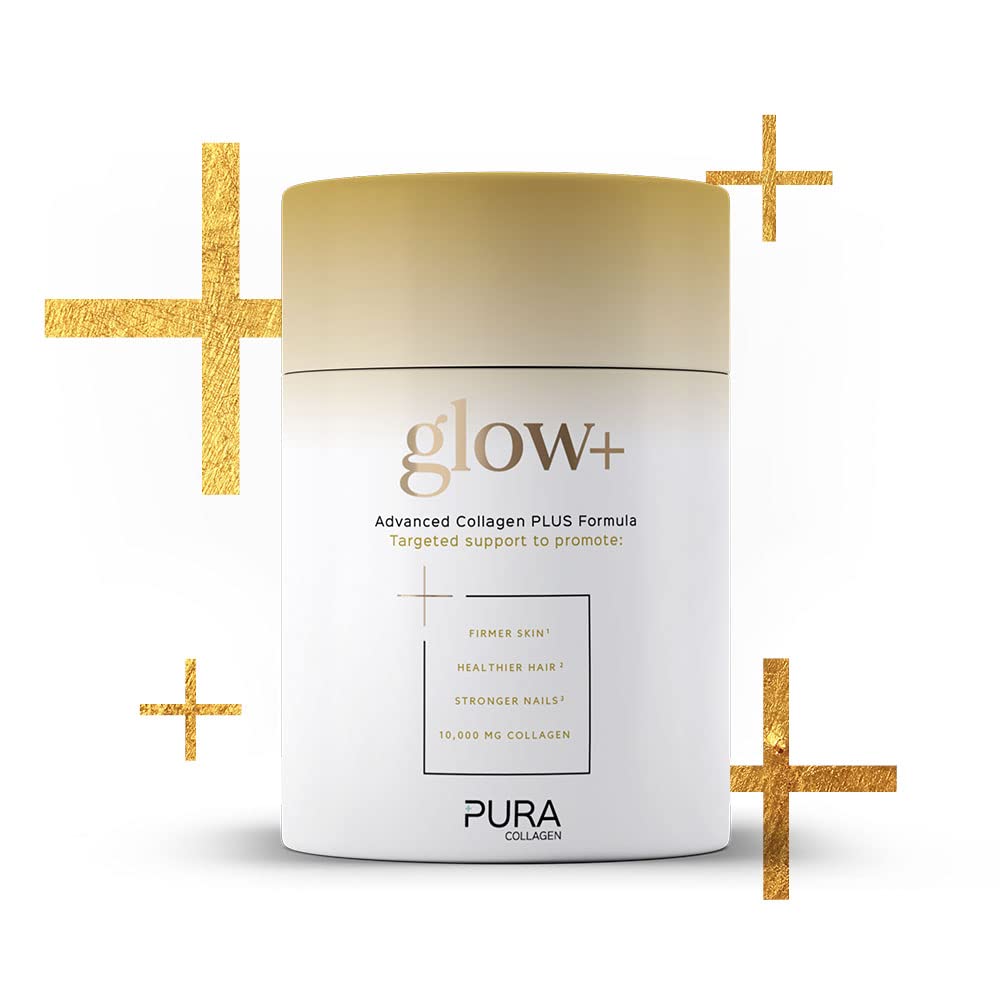 Pura Collagen Powdered Supplement Glow+, 10,000mg Hydrolysed Peptides, Hyaluronic Acid, Vitamins & Minerals, 28 Servings, 284 g Pura Collagen buy supplements canada