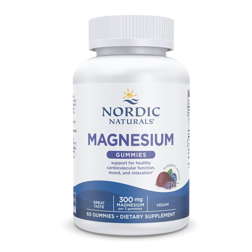 Nordic Naturals Magnesium Gummies for Adults, Blueberry Lavender Flavor - 60 Gummies - Vegan Magnesium Supplement for Mind, Mood, and Cardiovascular Support - Non-GMO - 20 Servings Nordic Naturals buy supplements canada