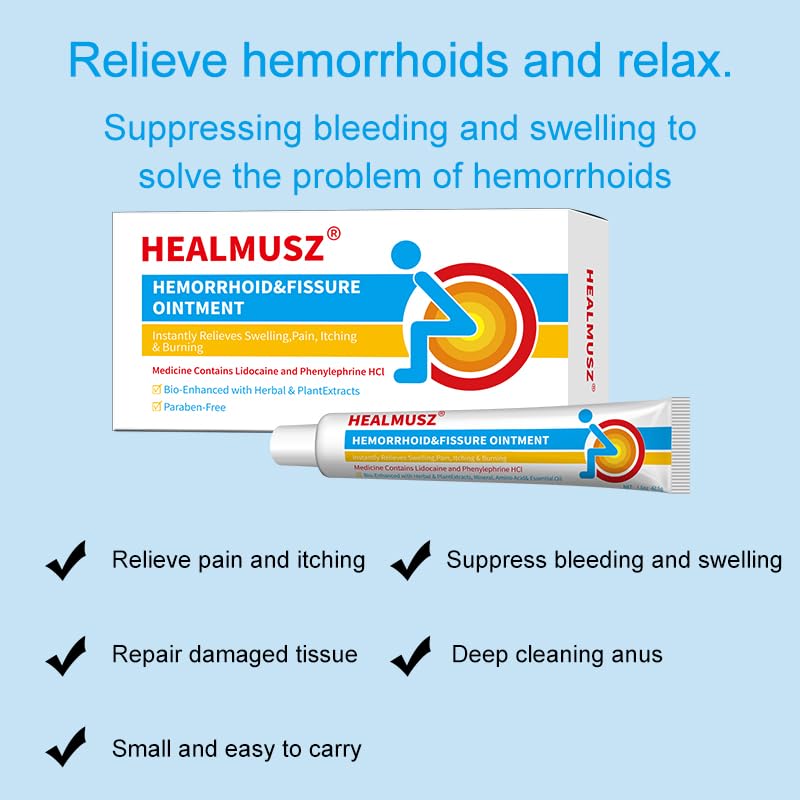 HEALMUSZ Hemorrhoid & Fissure Ointment,with 4% Lidocaine and Phenylephrine HCl,Fast Relief for Pain, Swelling, Discomfort & Itching | 1.5 oz HEALMUSZ buy supplements canada