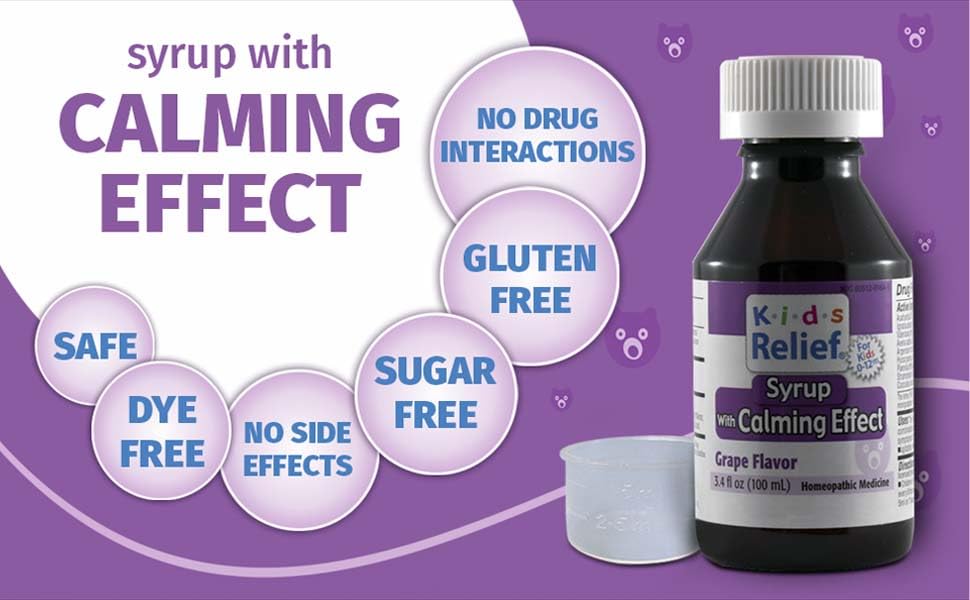 Kids Relief Syrup with Calming Effect, for Kids 0-12 Yrs, Grape Flavor, Gluten and Dye Free, No Added Sugar, 3.4 oz Kids Relief buy supplements canada