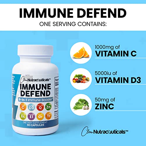 Immune Defense Support Supplement 8 in 1 w/Zinc 50mg Quercetin, VIT C Clean Nutraceuticals buy supplements canada