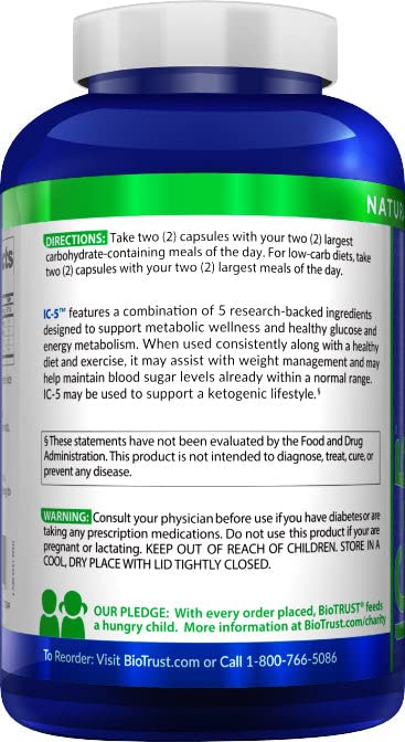 BioTrust IC-5 Keto and Carb Management Supplement, Metabolic Support BioTrust buy supplements canada