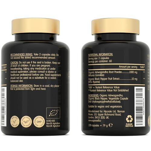 Organic Ashwagandha High Strength - 1000mg Ashwagandha Capsules - Pure Ashwagand SuperSelf buy supplements canada