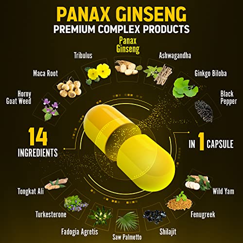 Premium Panax Ginseng 14 in 1, 13X Potency, High Strength Capsules with Horny Goat Weed Zolotus buy supplements canada