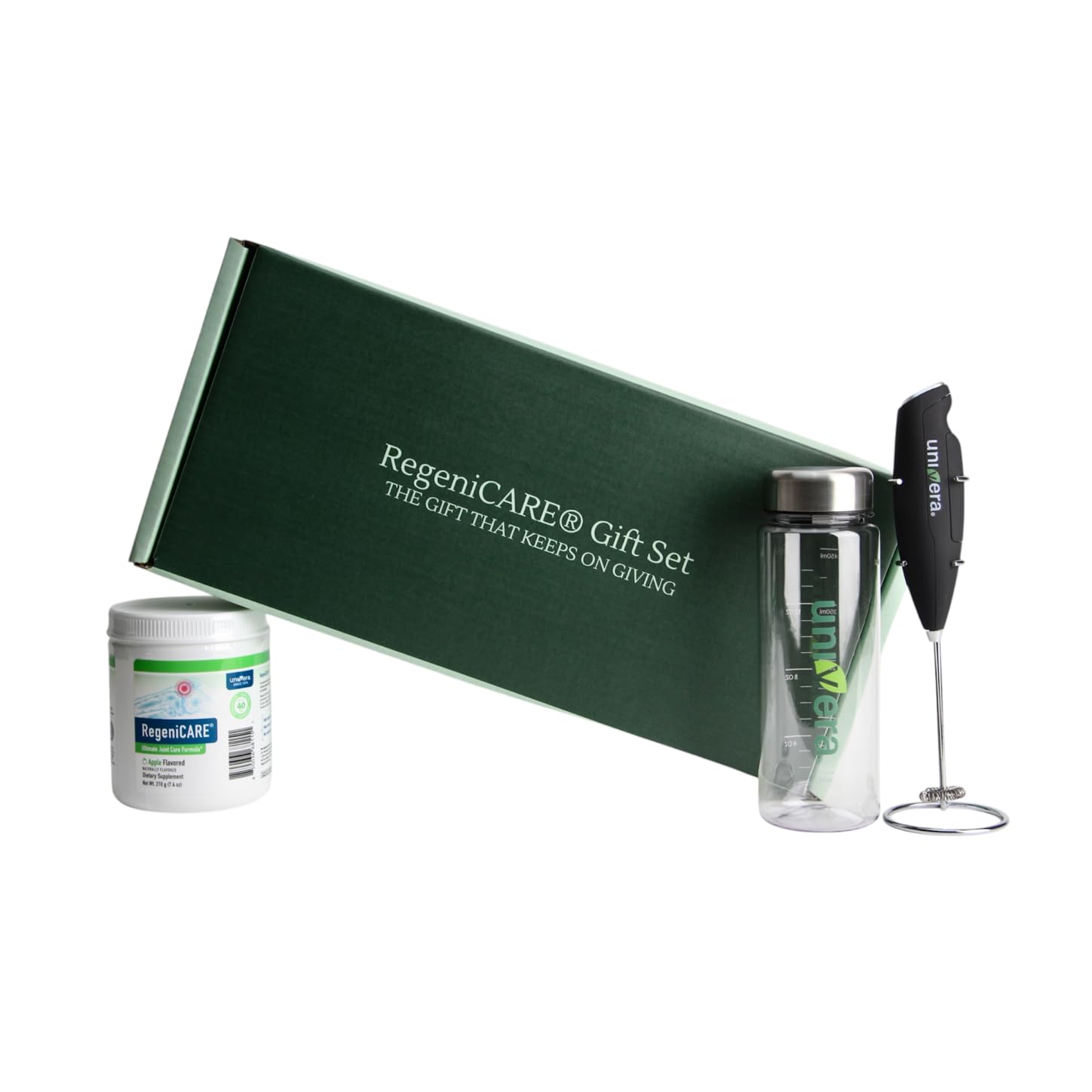 Holiday Gift Set, Joint Support with Univestin®, Glucosamine, Chondroitin & MSM — Bottle & Frother Included, Green Apple Flavor, 30 Servings Univera buy supplements canada