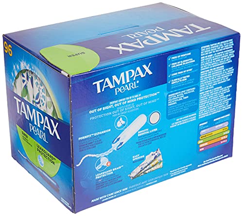 Tampax Pearl Unscented Super Absorbency Tampons, 96 Count Tampax buy supplements canada