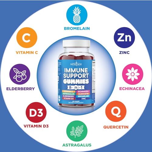 NEW AGE 8 in 1 Immune Support Booster Supplement with Elderberry, Vitamin C NEW AGE buy supplements canada