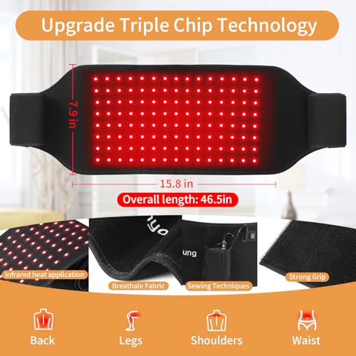 SUNNYOUNG Red Light Therapy Belt, Infrared Light Therapy Wrap Muscle Relaxing Belt with 120 LED Lights sunnyoung buy supplements canada