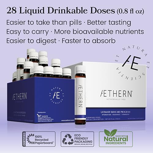 Collagen Drink + Hyaluronic Acid. Liquid Skincare Supplement. 12 High-Grade Natural Ingredients AETHERN buy supplements canada