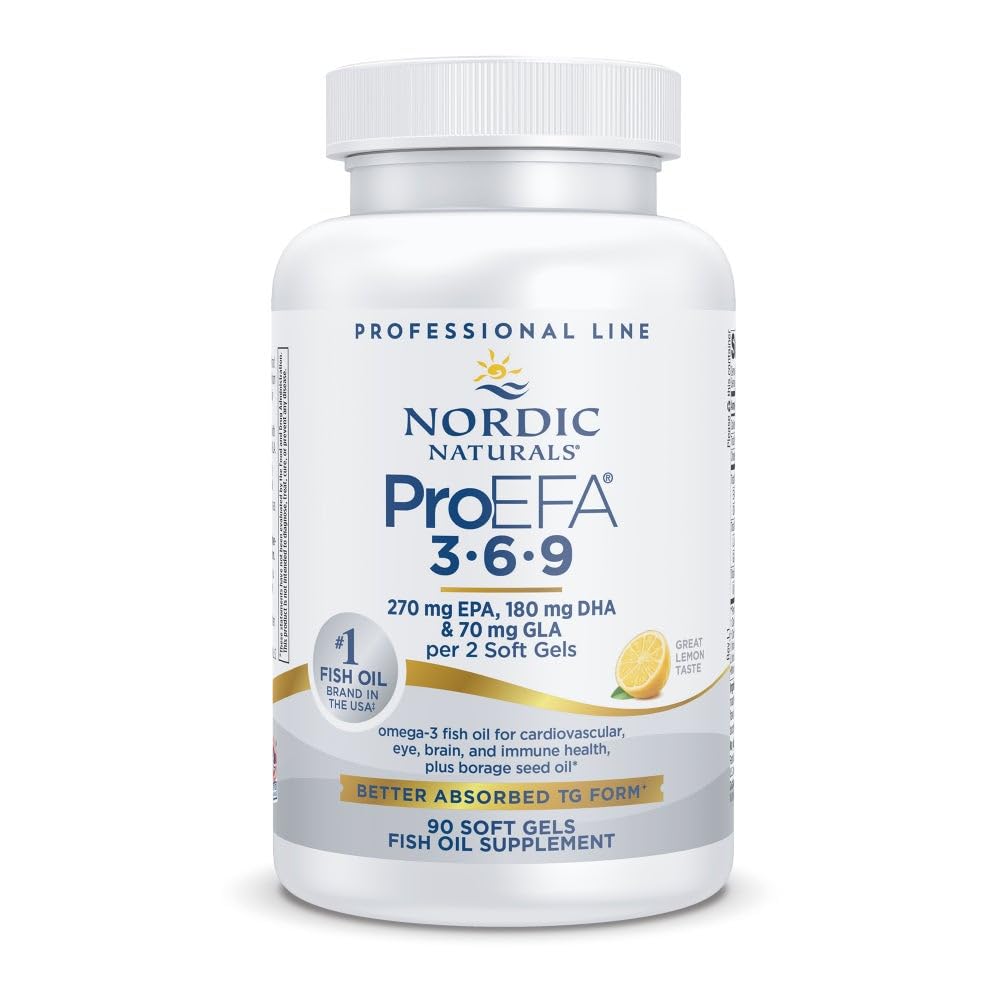 Nordic Naturals ProEFA 3-6-9, Lemon Flavor - 90 Soft Gels - 565 mg Omega-3 - EPA & DHA with Added GLA - Healthy Skin, Cognition, & Positive Mood - Non-GMO - 45 Servings Nordic Naturals buy supplements canada