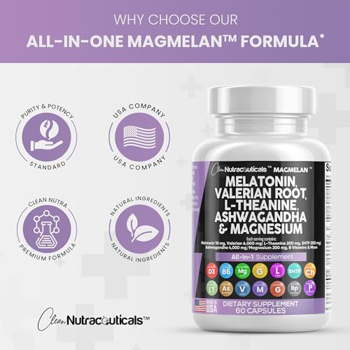 Melatonin 10mg Valerian Root 6000mg L Theanine 200mg Ashwagandha Clean Nutraceuticals buy supplements canada