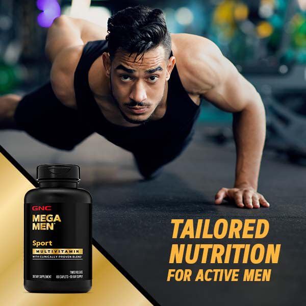 GNC Mega Men Sport Multivitamin | Performance, Muscle Function, and General Health | 90 Count GNC buy supplements canada