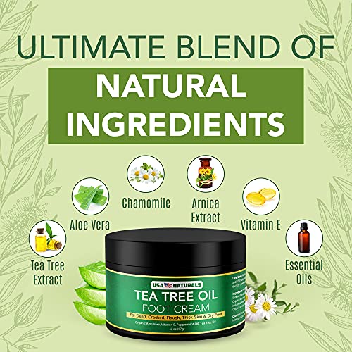 Tea Tree Oil Foot Cream For Dry Cracked Heels Repair - Natural Foot Cream For Dry Cracke USA Naturals buy supplements canada