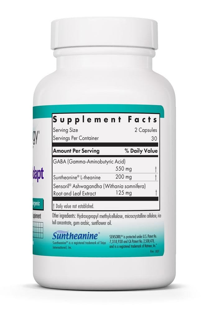 NutriCology ZenMind Adapt - 200 mg L-Theanine, 125 mg Ashwagandha & 550 mg GABA - Supports Stress Response and Calmness - Vegetarian Capsules - Hypoallergenic Formula - 30 Servings - 60 Capsules Allergy Research Group buy supplements canada