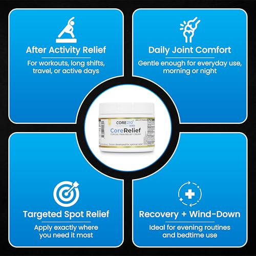 CopperJoint CoreRelief 2oz - Joint Pain Relief Cream for Knee, Neck, Hip, Shoulder & Simple Backache, Arthritis Cream Pain Reliever, Daily Cooling Non-Greasy Menthol Sore Muscle Rub CopperJoint buy supplements canada