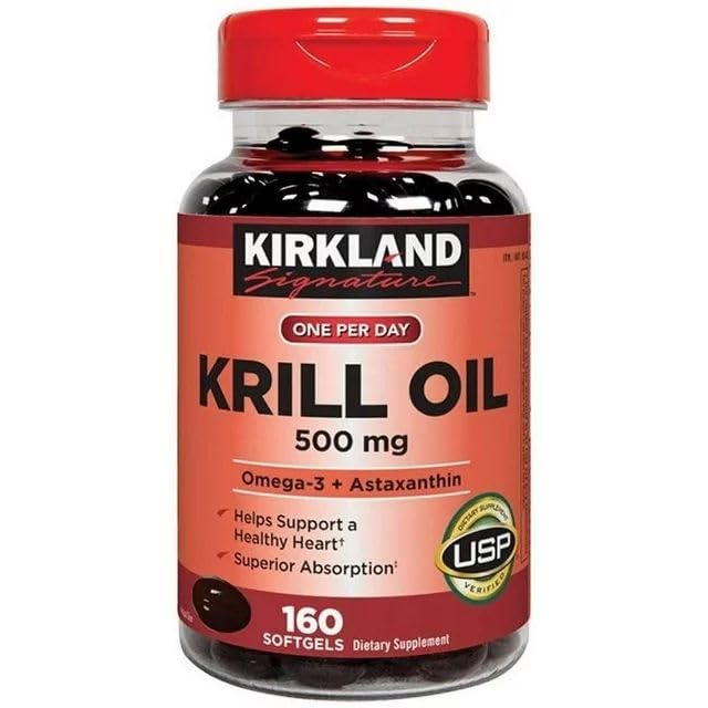 Kir-kland Signature Krill Oil 500 Milligram 160 Softgels healthsupps.co.uk buy supplements canada