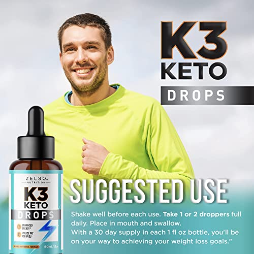 (3 Pack) K3 Keto Drops for Weight Loss - Fat Burner & Metabolism Booster | Advanced Keto ZELSO buy supplements canada