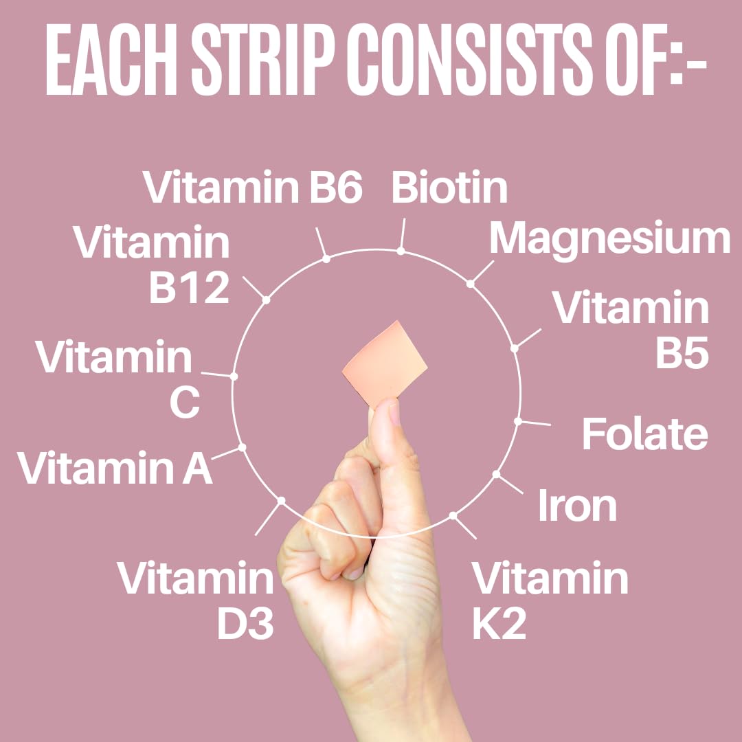NutriHugs Daily Multivitamin Dissolving Strips - Vitamins A, B-Complex, C, D3 and K2 - 11 Essential Vitamins & Minerals - Vegan, Sugar-Free, Fast-Absorbing Oral Thin Film - Doctor-Founded - 30 Count MedHugs buy supplements canada