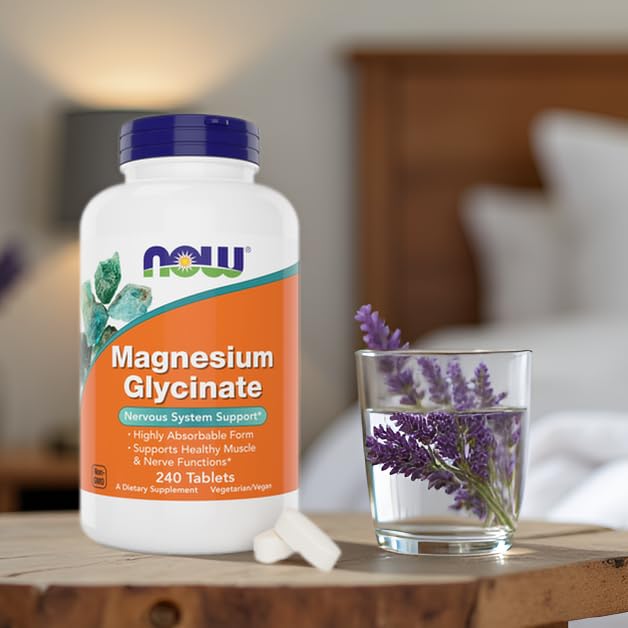 Now Foods Magnesium Glycinate, 240 Tablets - Supports Healthy Muscle and Nerve Functions - Non-GMO NOW Foods buy supplements canada
