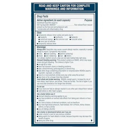 Advil Liqui-Gels Pain Reliever and Fever Reducer, Pain Medicine for Adults with Ibuprofen 200mg for Headache, Backache, Menstrual Pain and Joint Pain Relief - 180 Liquid Filled Capsules Advil buy supplements canada