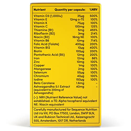 Vitl Female Multivitamin & Minerals Supplement - 30 Vegan Capsules - 21 Essential Active VITL buy supplements canada
