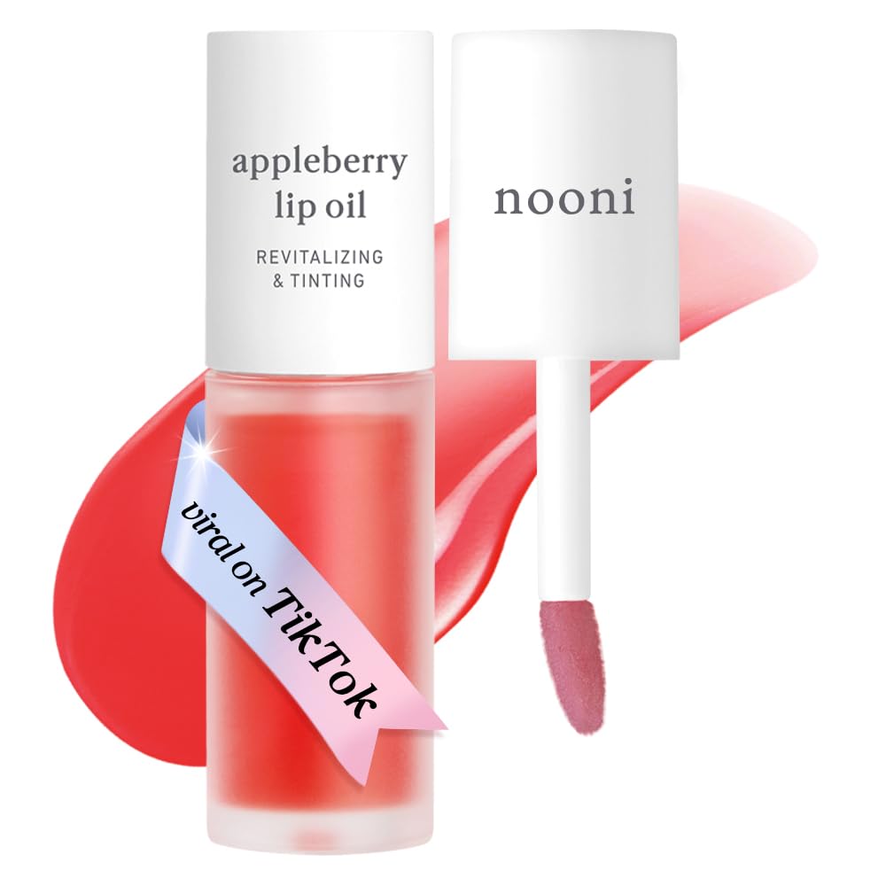 NOONI Korean Lip Oil - Appleberry | Long-Lasting, Moisturizing, Plumping, Revitalizing for Dry Lips, Waterproof, No Peel Off, Hydrating, Nourishing Crystal Clear, Stocking Stuffers, 0.12 FL Oz NOONI buy supplements canada
