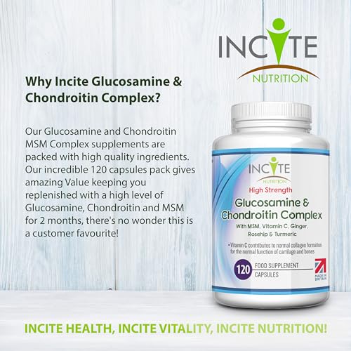Glucosamine and Chondroitin High Strength Complex with MSM, Vitamin C, Ginge Incite Nutrition buy supplements canada