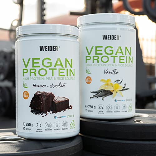 Weider Vegan Protein (750g) Vanilla Flavour. 23g Protein/dose, Pea Isolate (Pisane) & Rice Proteins Weider buy supplements canada