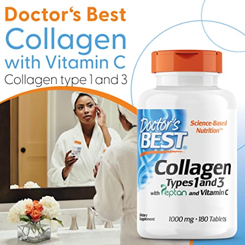 Doctor's Best, Collagen Types 1 and 3, Peptane & Vitamin C, 1,000mg, 180 Tablets Doctor's BEST buy supplements canada