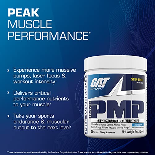 GAT SPORT PMP (Peak Muscle Performance), Pre-Workout, 30 Servings (Blue Raspberry GAT SPORT buy supplements canada