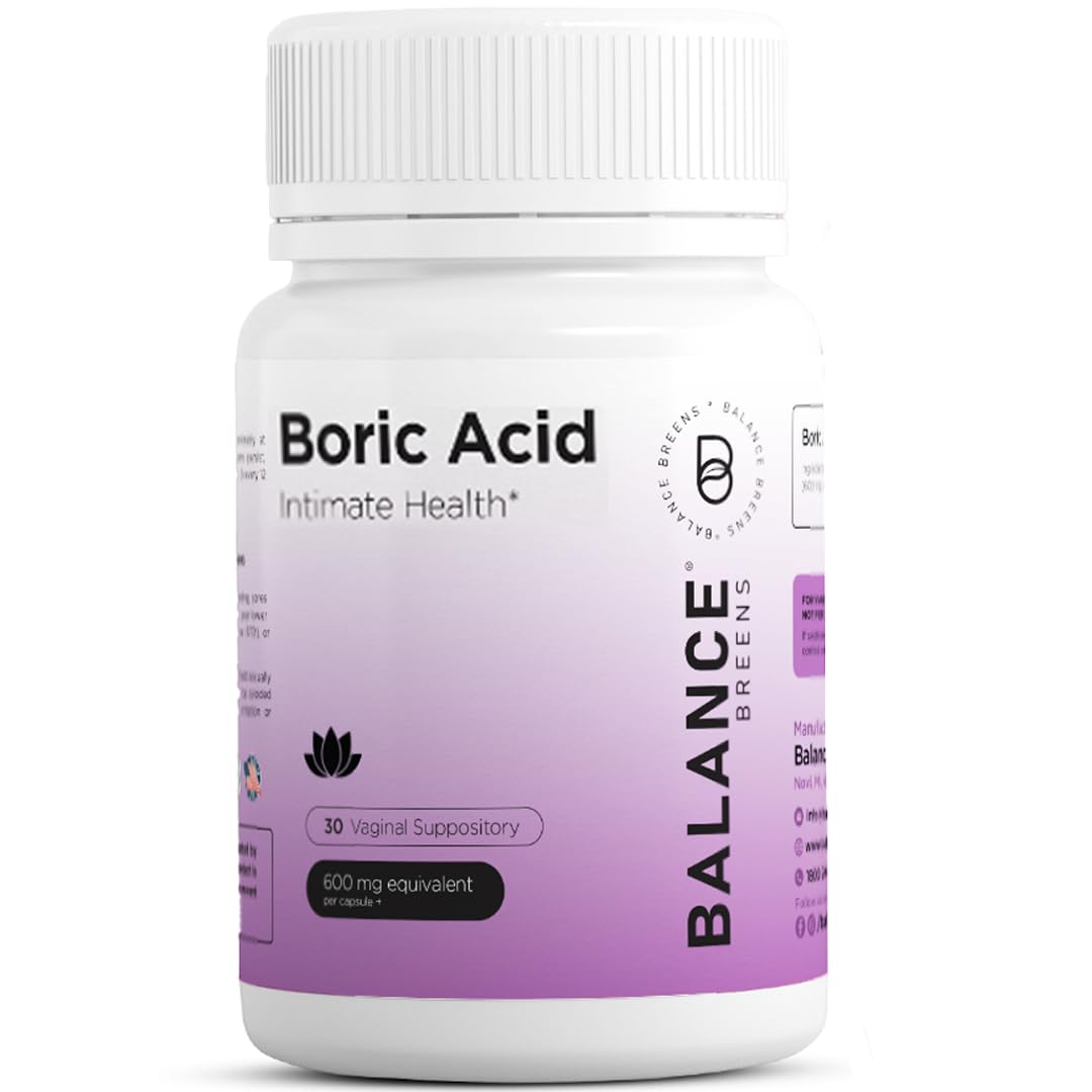 Boric Acid Suppositories for Women 600 mg - 30 Vaginal Use Capsules - ph Balance Pills, Odor Control Balancebreens buy supplements canada