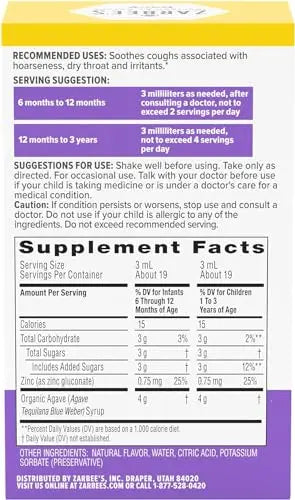 Motrin and Zarbee’s Essentials for Infants Infants' Concentrated Liquid Medicine Drops with Ibuprofen and Zarbee's Baby Coughⱡ Syrup + Immune with Organic Agave + Zinc Motrin buy supplements canada