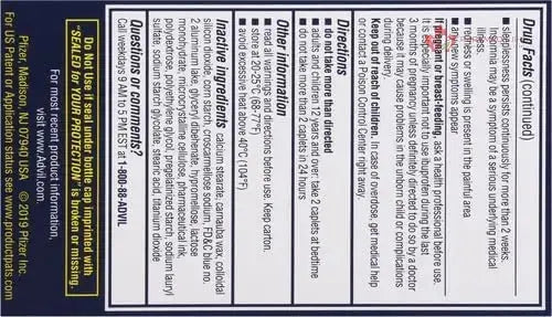 Advil PM Pain Reliever and Nighttime Sleep Aid, Pain Medicine with Ibuprofen for Pain Relief and Diphenhydramine Citrate for A Sleep Aid - 120 Coated Caplets (Pack of 2) Advil buy supplements canada