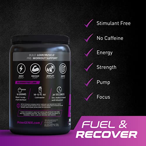PrimeGENIX Stimulant-Free Pre Workout Powder for Men and Women - Energy Boost Drink PrimeGENIX buy supplements canada