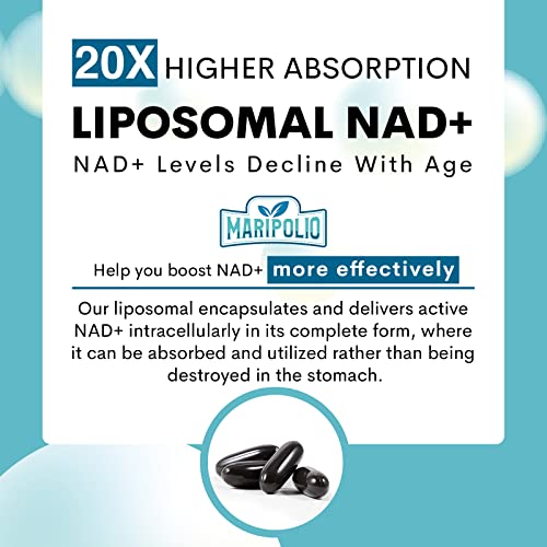 Liposomal NAD+ Supplement 1000 mg | Highest NAD Pontecy | Max Absorption | Pure NAD Maripolio buy supplements canada