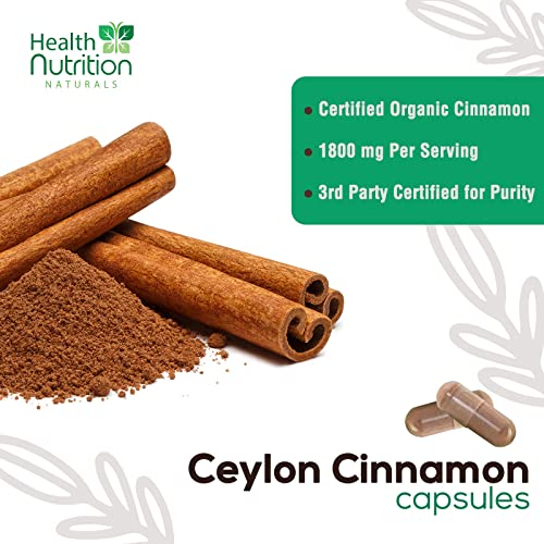 Pure Ceylon Cinnamon Capsules - Certified Organic Cinnamon Pills, Non-GMO, Dairy & Gluten Health Nutrition Naturals buy supplements canada